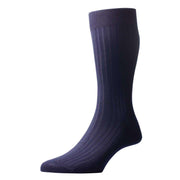 Pantherella Danvers Rib Cotton Lisle Socks - Navy