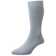 Pantherella Danvers Rib Cotton Lisle Socks - Sky Blue