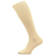 Pantherella Danvers Rib Over the Calf Cotton Lisle Socks - Ligh Khaki