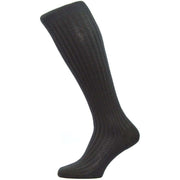 Pantherella Laburnum Rib Over the Calf Merino Wool Socks - Black