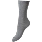 Pantherella Poppy Flat Knit Cotton Lisle Socks - Mid Grey Mix