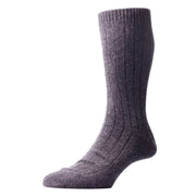 Pantherella Waddington Rib Luxury Cashmere Socks - Charcoal