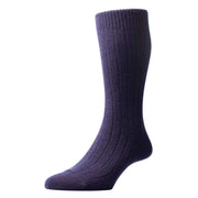 Pantherella Waddington Rib Luxury Cashmere Socks - Navy
