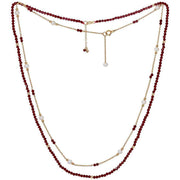Pearls of the Orient Clara Red Spinel Fine Double Chain Necklace - Red
