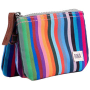 Roka Carnaby Small Sustainable Canvas Striped Wallet - Multi-colour