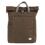 Roka Finchley A Large Sustainable Canvas Backpack - Moss Brown