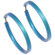 Ti2 Titanium Large Hoop Earrings - Kingfisher Blue