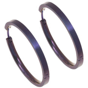 Ti2 Titanium Large Hoop Earrings - Purple
