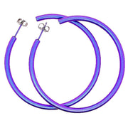 Ti2 Titanium Large Round Hoop Earrings - Purple