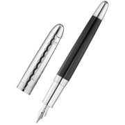 Waldmann Pens Precieux Wave Stainless Steel Nib Fountain Pen - Black/Silver