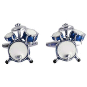 Zennor Drum Cufflinks - Blue/Silver