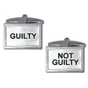 Zennor Guilty Not Guilty Cufflinks - Silver/Black