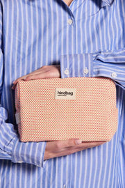 Hindbag Leon Woven Toiletry Bag - Coral Pink