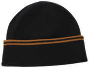 Fred Perry Beanie aus Merinowolle mit zwei Spitzen – Schwarz/Dunkles Karamellbraun