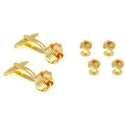 david-van-hagen-woven-knot-dress-studs-and-cufflinks-set---gold-34498539