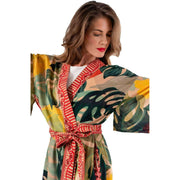 powder-exotic-leaves-kimono-gown---greenbeigeyellow-35503934