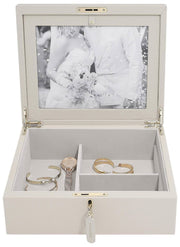 Stackers Luxury Medium Photo Jewellery Box - Oatmeal Cream