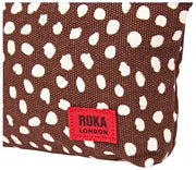 Roka Maida Vale Kleine Baumwoll-Canvas-Tasche – Brown Dot