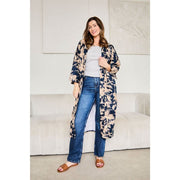 Elie Beaumont Serendipity lange kimono - middernachtbloesemblauw