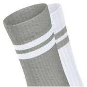 Esprit Tennis Stripe 2 Pack Socks - Grey/White