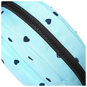 Roka Paddington kleine crossbodytas van gerecycleerd canvas - hartprint blauw