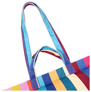 Roka Marylebone grote katoenen canvas oversized draagtas - brede multi-streep