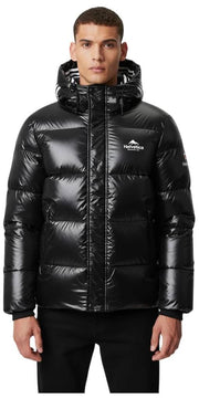 Helvetica Mountain Pioneers Freezer Hooded Down Jacket - Black