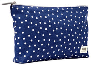 Roka Maida Vale Medium Katoenen Canvas Tasje - Marine Polka Dot