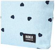 Roka Maida Vale Pochette en toile de coton moyenne - Imprimé coeur bleu