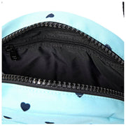 Roka Paddington kleine crossbodytas van gerecycleerd canvas - hartprint blauw