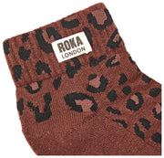 Roka Wembley Anke Socken – Mini Leopard Bio-Braun