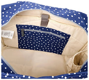 Roka Sloane middelgrote katoenen canvas schoudertas - marineblauwe stip