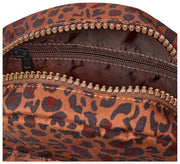 Roka Paddington Petit sac à bandoulière en toile recyclée - Mini Léopard Marron