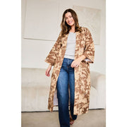 Elie Beaumont Serendipity Long Kimono - Coffee Blossom Brown