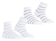 Esprit Feine Linie 2 Pack kurze Socken - Weiß/Blau