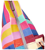 Roka Marylebone grote katoenen canvas oversized draagtas - brede multi-streep
