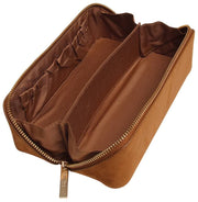 Alice Wheeler London Kensington kleine suède treinkoffer - Fudge Tan