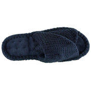 isotoner-popcorn-turnover-open-toe-slippers---navy-34523365