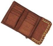 Porte-monnaie à clous Campomaggi Felloniche - Cognac Tan