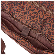 Sac de sport Roka Gatwick en toile recyclée de taille moyenne - Mini léopard marron