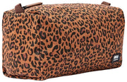 Roka Mayfair Petite trousse de toilette en toile de coton - Mini Léopard Marron