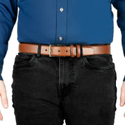 dents-gold-buckle-lined-leather-belt---brown-34491130