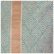 Elie Beaumont Summer Tote Bag - Aqua Geometric Basketweave