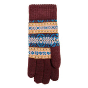 dents-jacquard-fair-isle-knitted-gloves---damson-burgundy-34477871