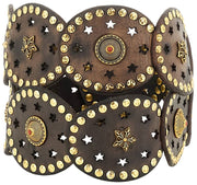 Ceinture en cuir à clous Campomaggi Bella Di Notte - Gris