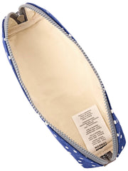 Roka Tate klein katoenen canvas tasje - Marineblauw Polka Dot