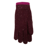 dents-argyle-marl-yarn-knitted-gloves---damson-burgundycassis-pink-34477623