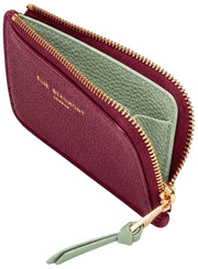 Elie Beaumont Coin Cardholder - Wine Red/Mint Green