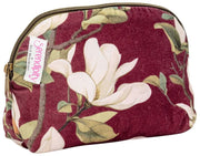 Elie Beaumont Serendipity Velvet Cosmetic Pouch - Burgundy Magnolia