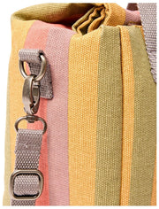 Roka Hampstead katoenen canvas lunchtas - vervaagde multi-streep